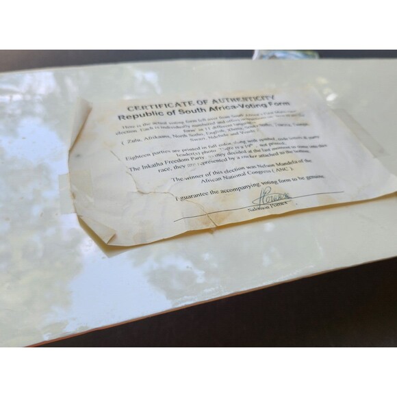 South African 1994 Voting Ballot Election Mandela W Certificate Of Authenticity - Picture 14 of 16